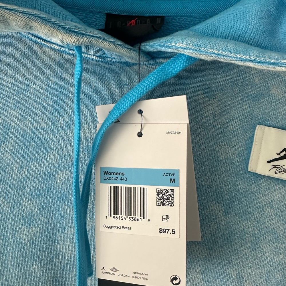 Nike Blue Hoodie Soft Cotton Blend Trendy Design - Picture 2 of 2